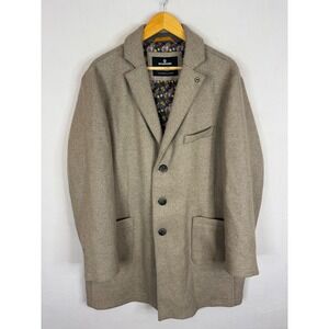Milestone MS-Yannick Wool Blend Overcoat Tan‎ Brown Mens XL US 54 D/I